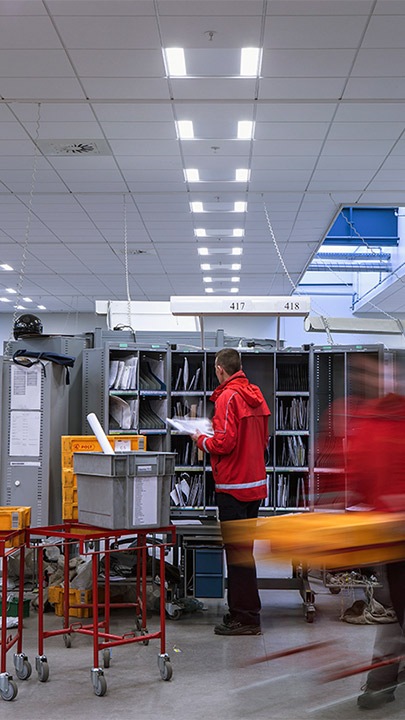 Posthus med energibesparende LED-belysning