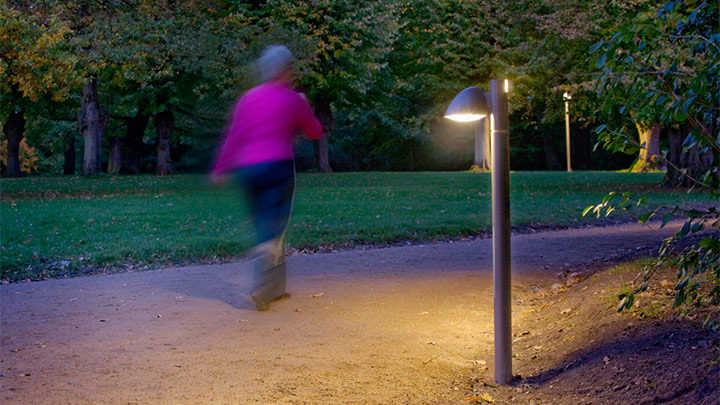Motionssti på Frederiksberg med LED-belysning