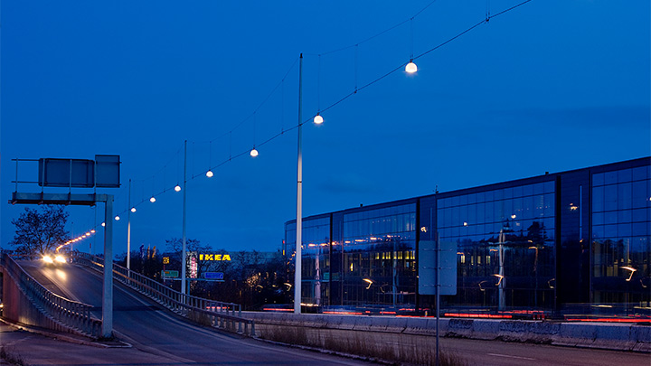 Udendørs LED-belysning på motorvej