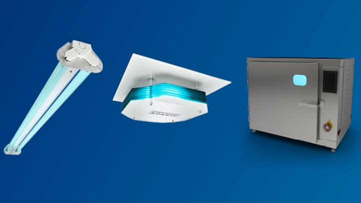 Udvalg af Philips UV-C lamper, armaturer, enheder, kontrolsystemer og tjenester.