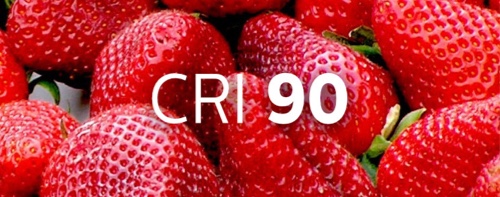 Skål med jordbær indikerer farvestyrke over 90